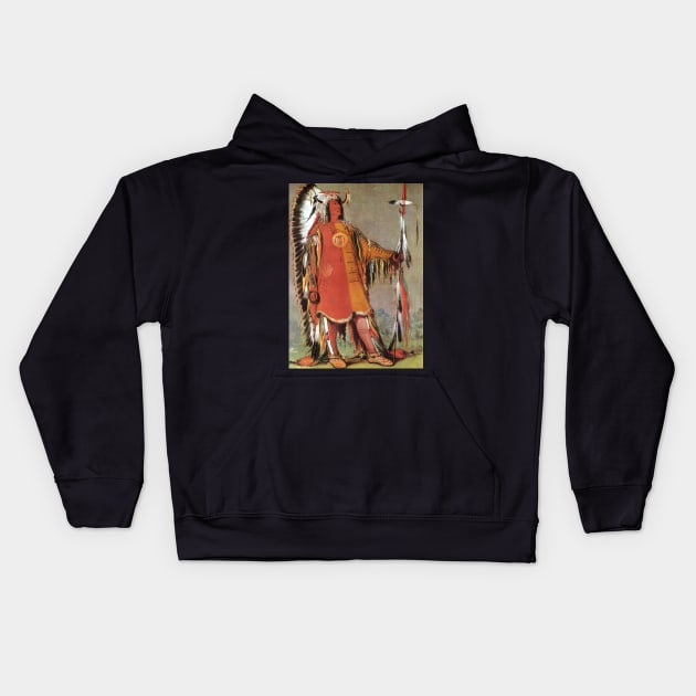 Mato-Tope, Second Chief of the Mandans by George Catlin Kids Hoodie by MasterpieceCafe